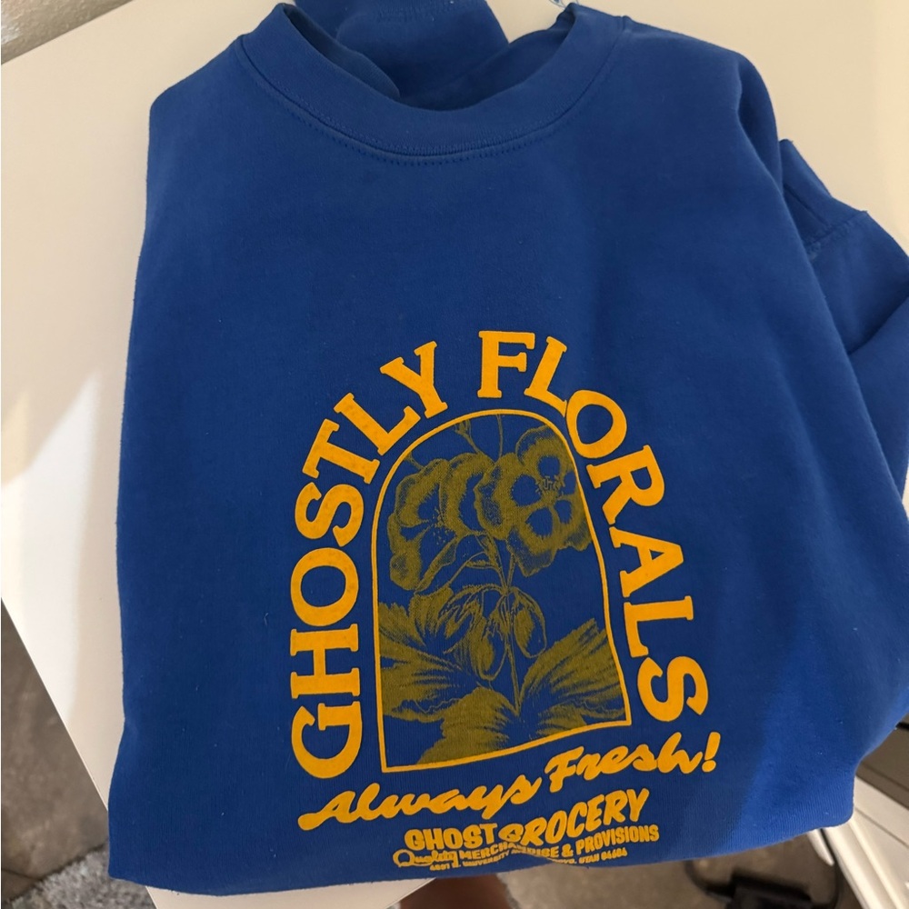 LONELY GHOST Blue and Yellow Sweatshirt